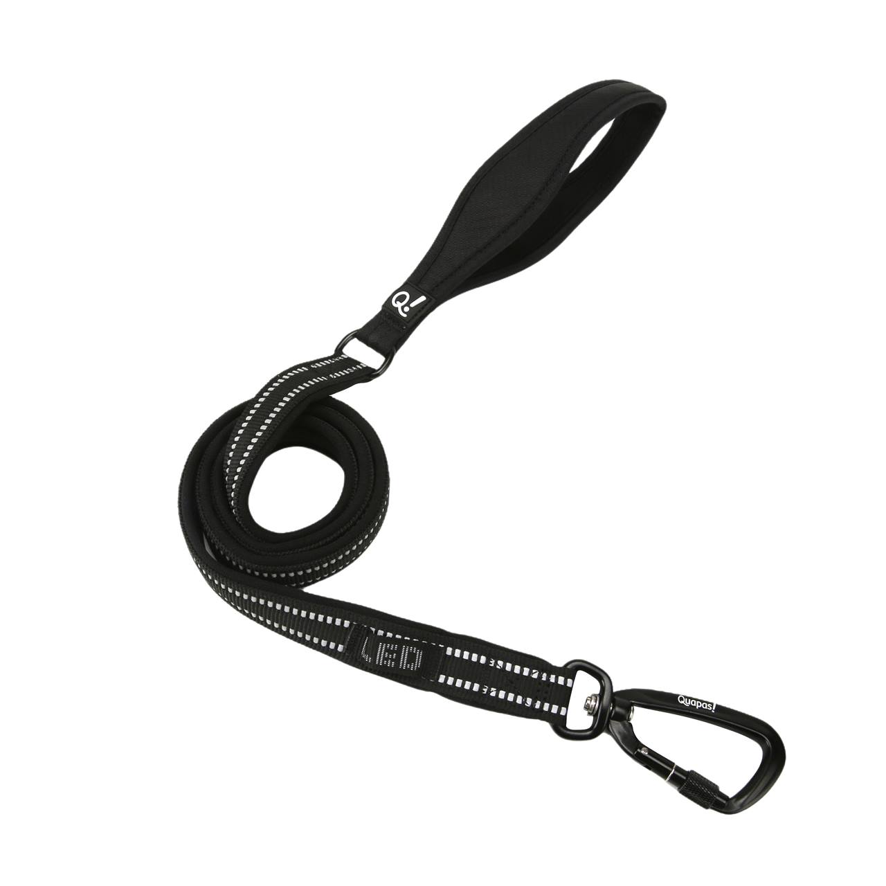 QUAPAS! Reflective padded leash 20mmx120cm Black