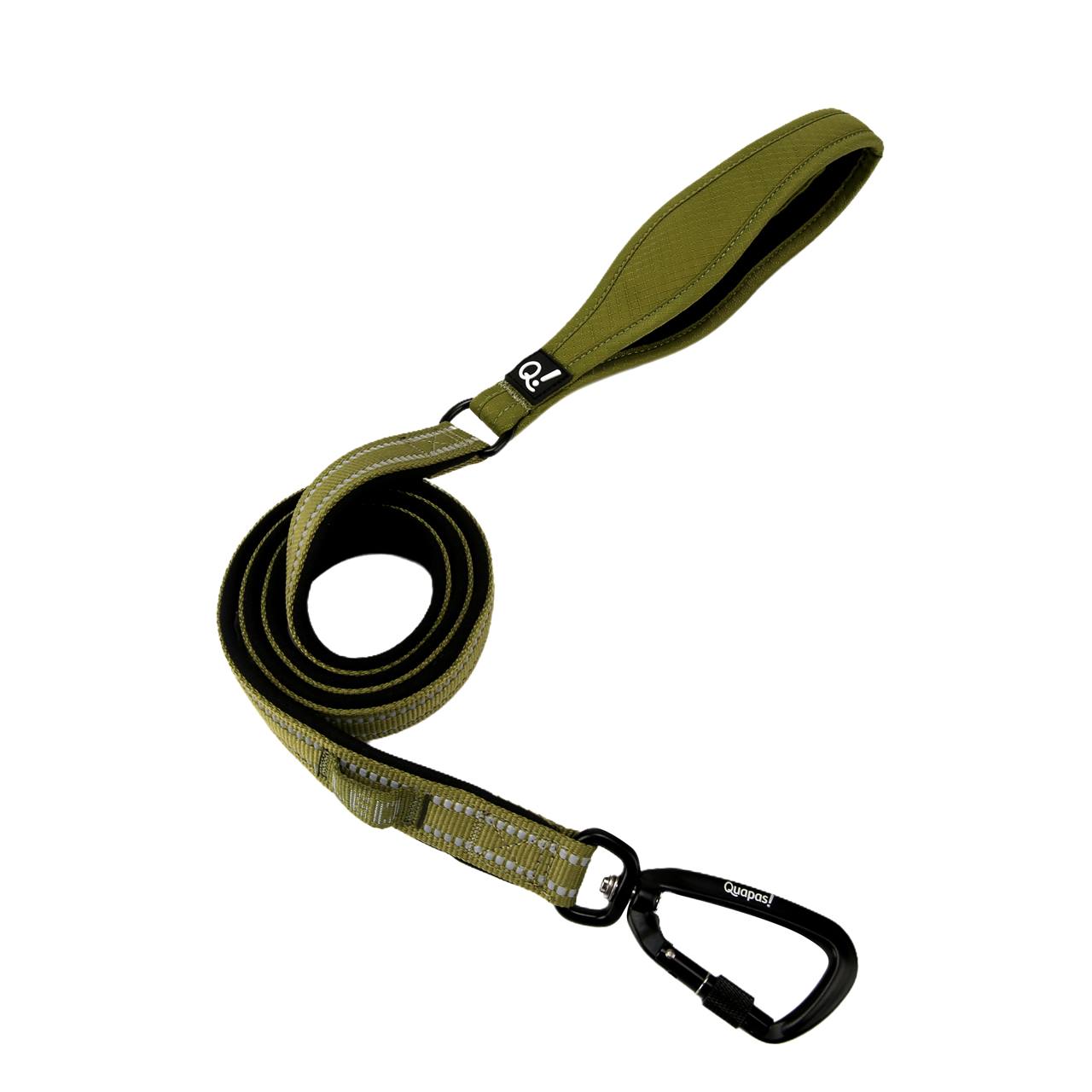 QUAPAS! Reflective padded leash 20mmx120cm Green