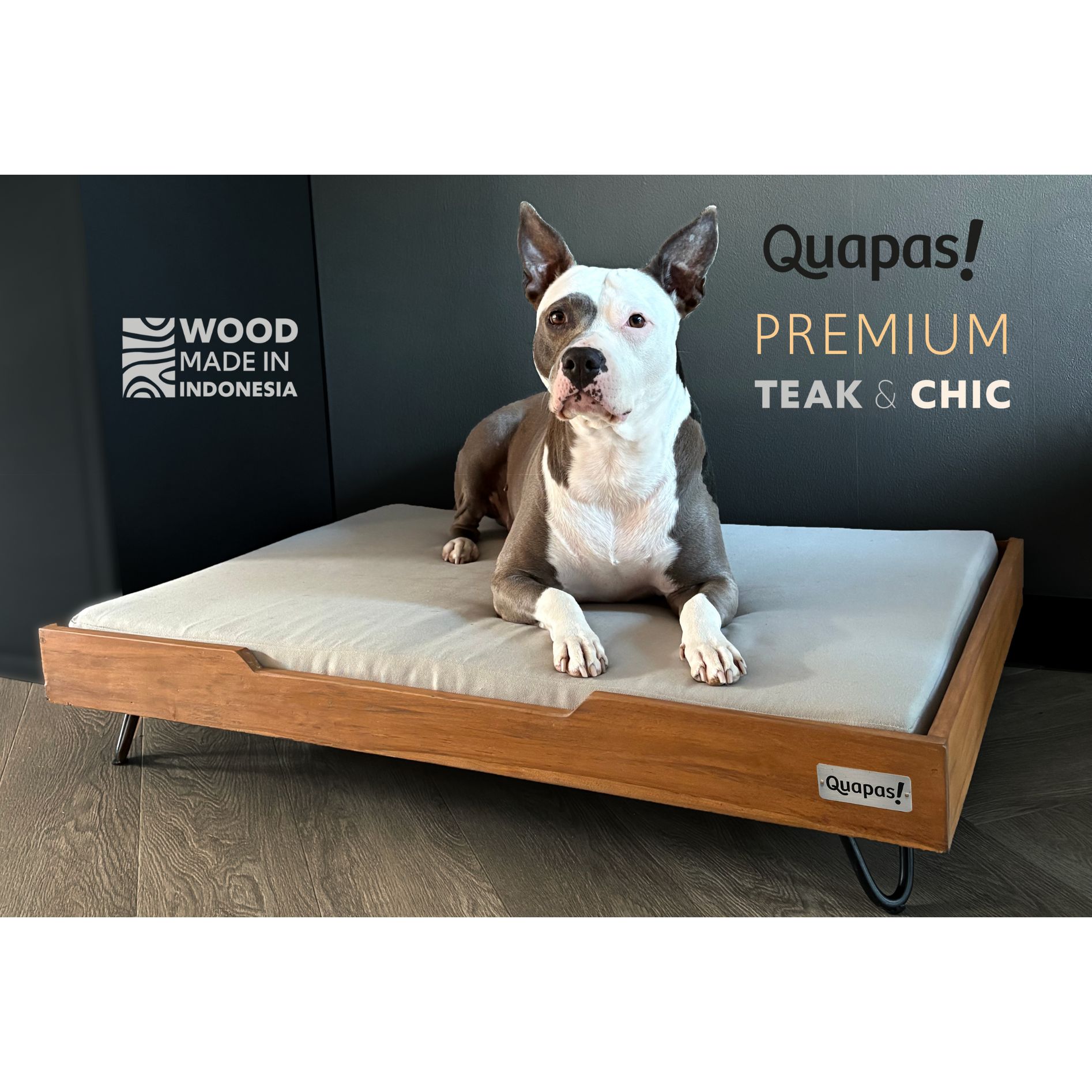 QUAPAS! Premium Teakhouten Hondenbed