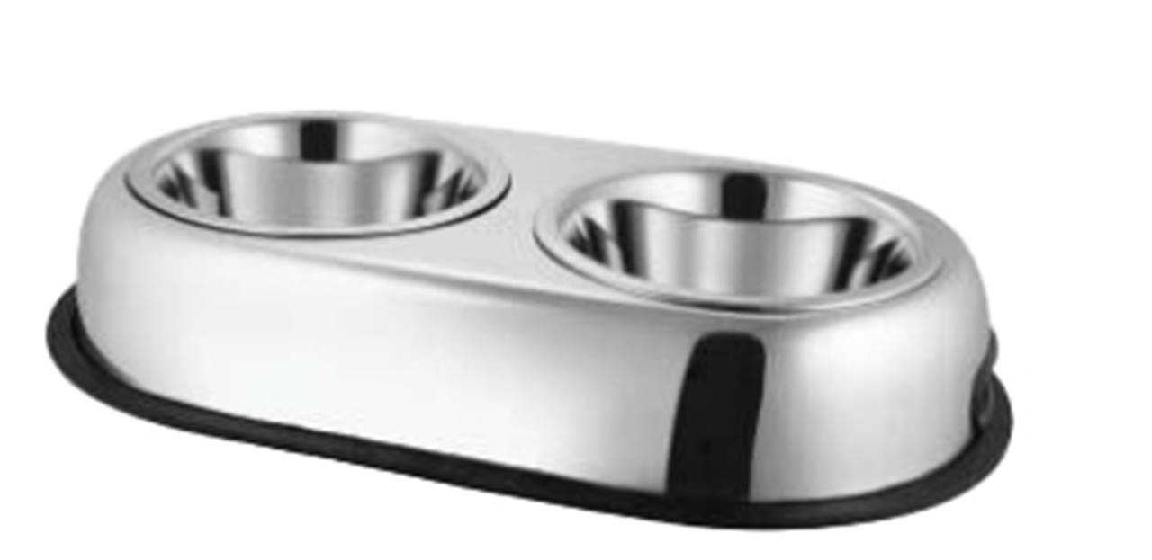 Stainless Steel Non-Slip Double Feeding Bowl