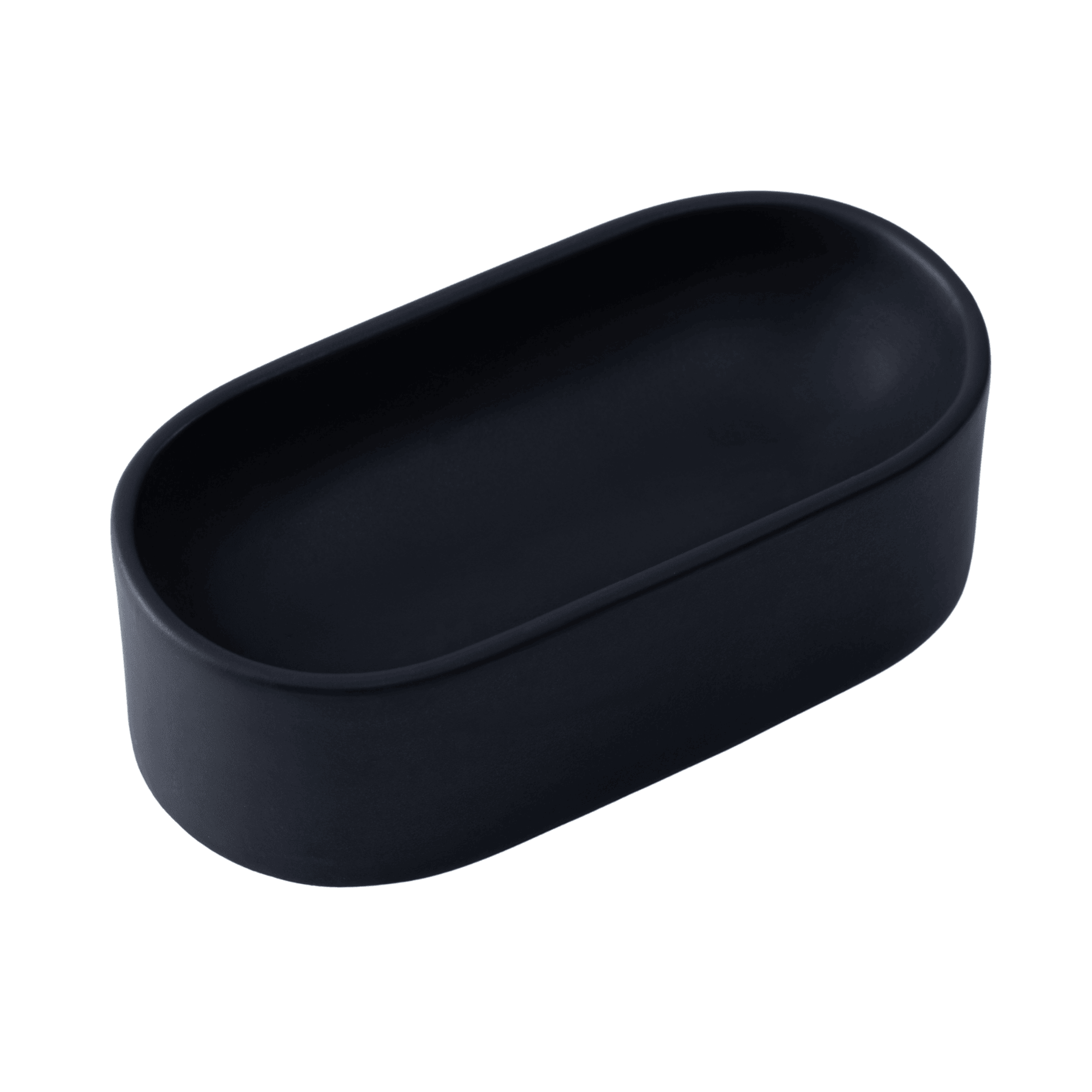 Quapas! Ceramic Oval Food & Water Bowl Black