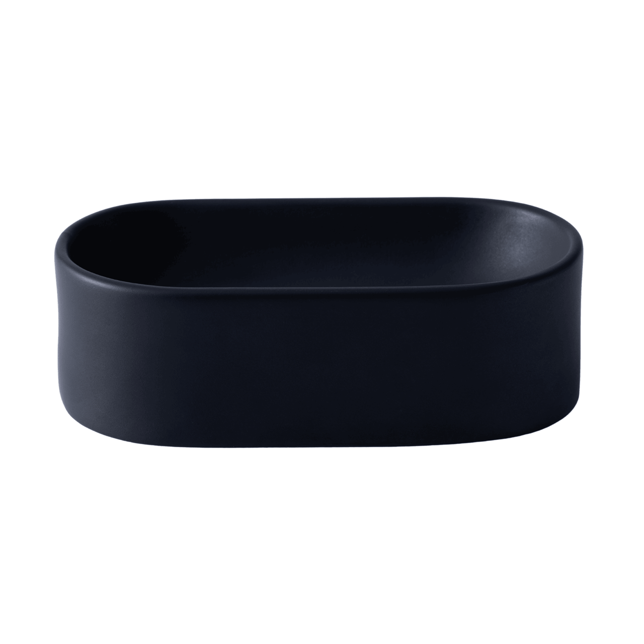 Quapas! Ceramic Oval Food & Water Bowl Black
