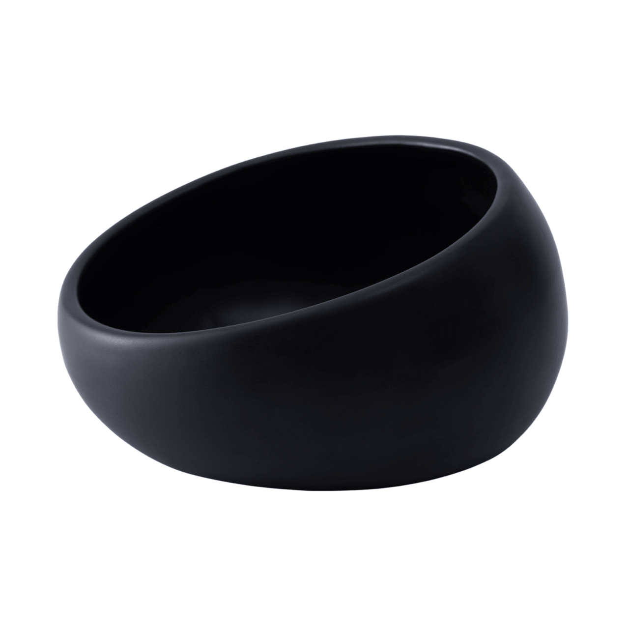 Quapas! Keramieken Schuine Voer- en Drinkbak Zwart