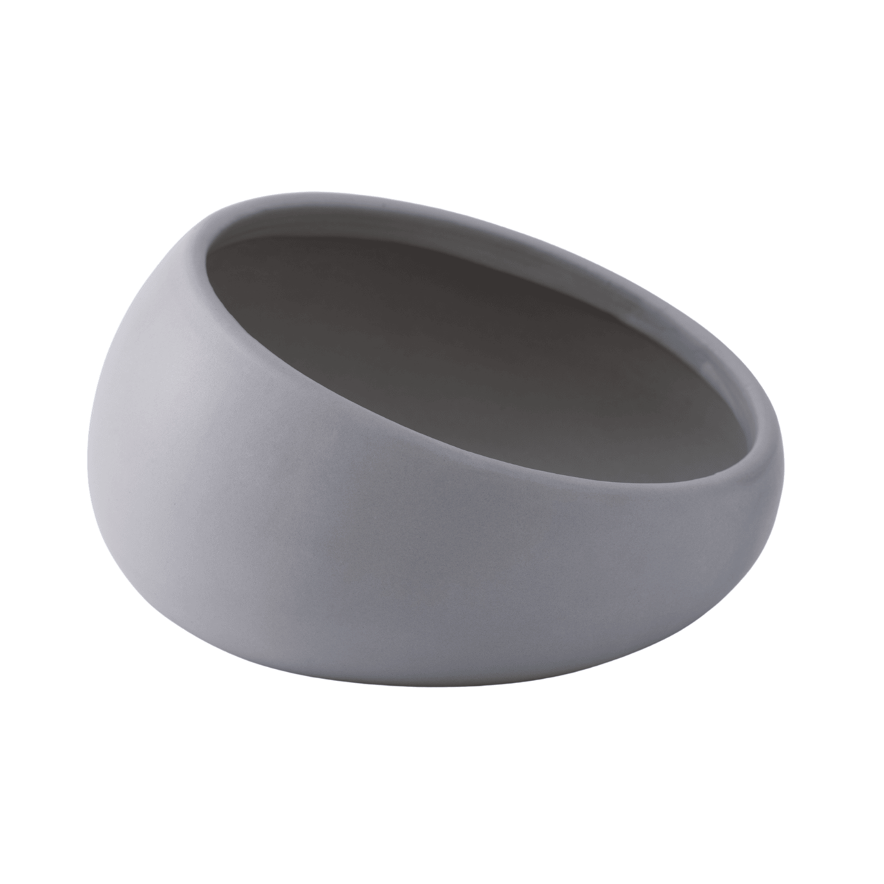 Quapas! Ceramic Tilted Food & Water Bowl Light Grey
