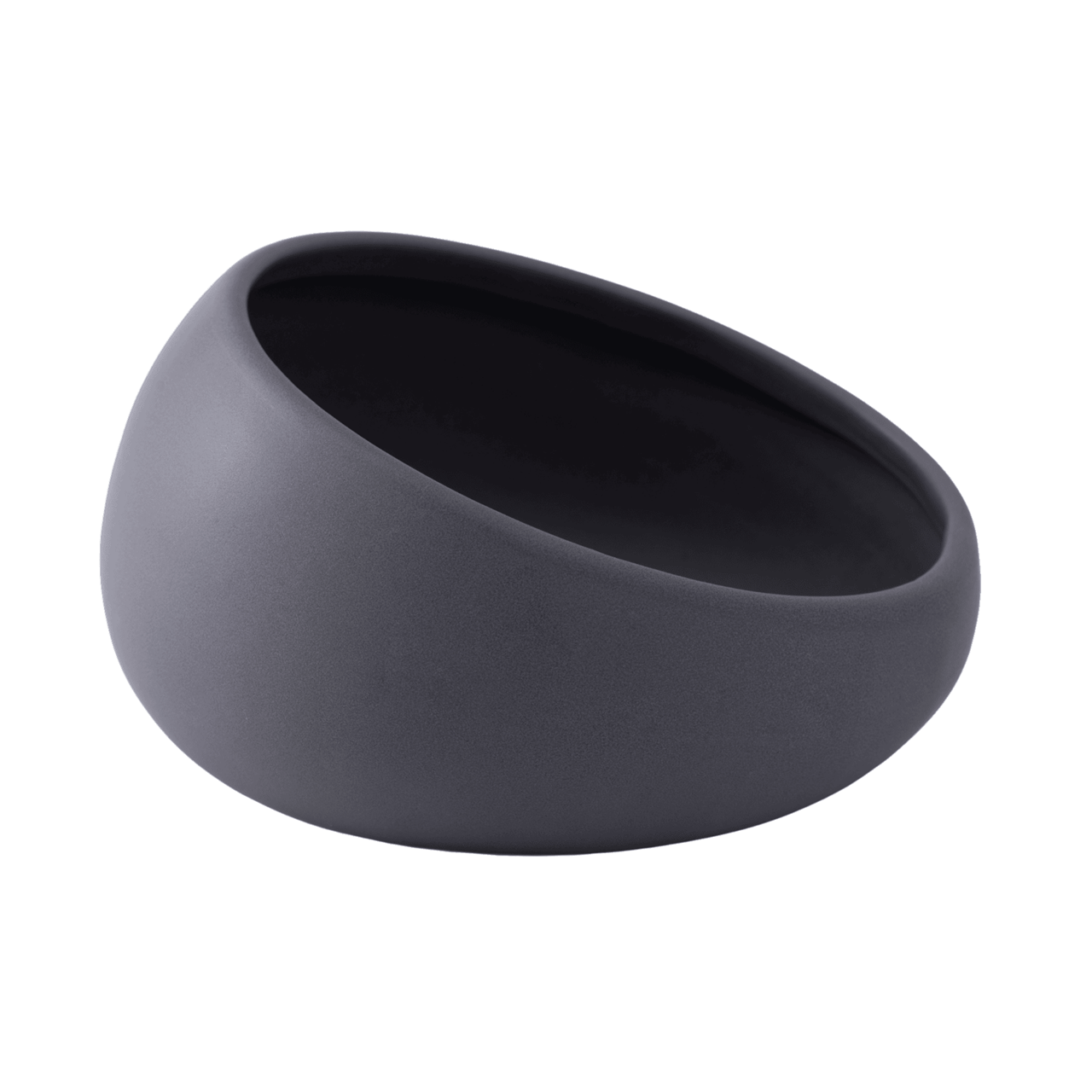 Quapas! Keramieken Schuine Voer- en Drinkbak Donkergrijs