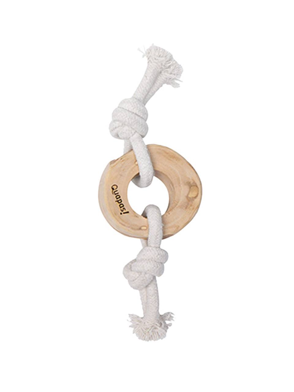Quapas! Coffee Wood Dog Toy Knotted Pull Ring