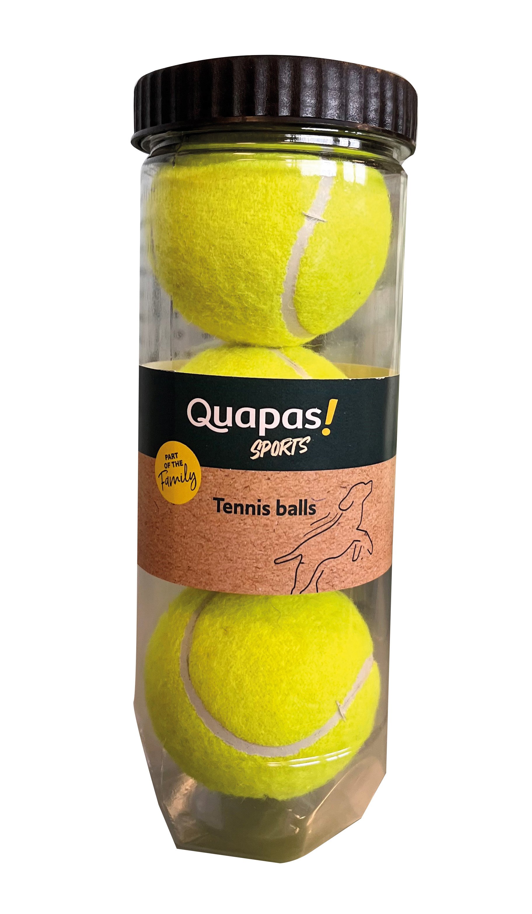 Quapas! Hondenspeelgoed Sport 3 tennis bal in koker