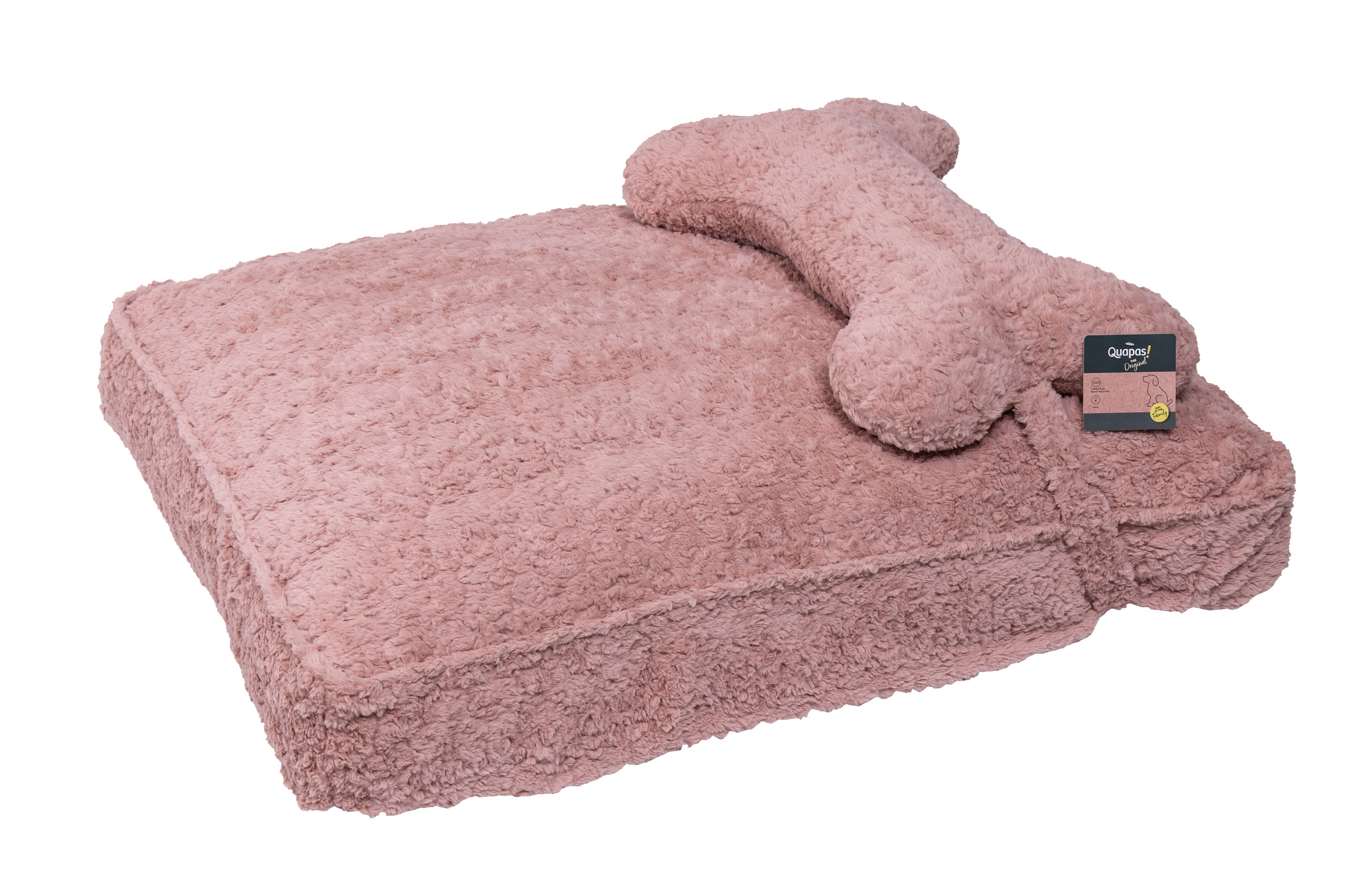 Quapas! Dog Bed with Bone Pink