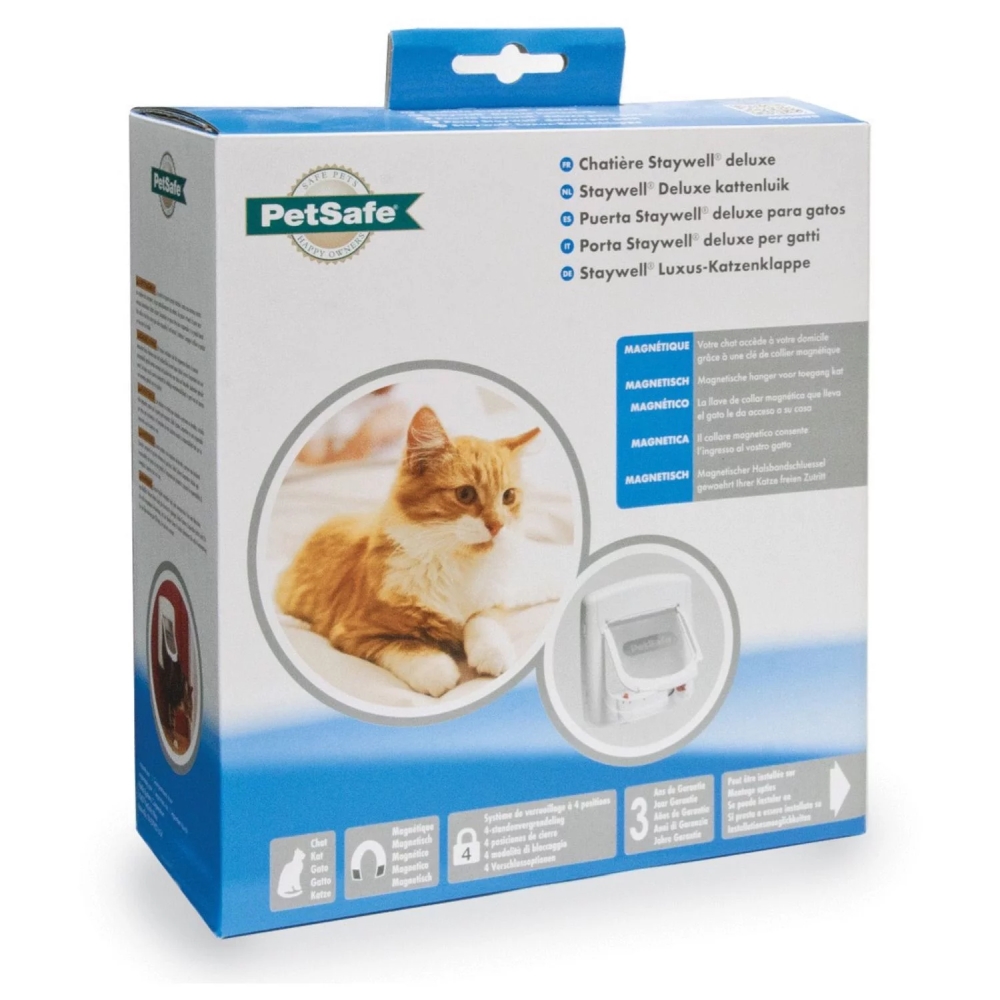 PetSafe® Staywell® Magnetic 4-Way Locking Deluxe Cat Flap, White