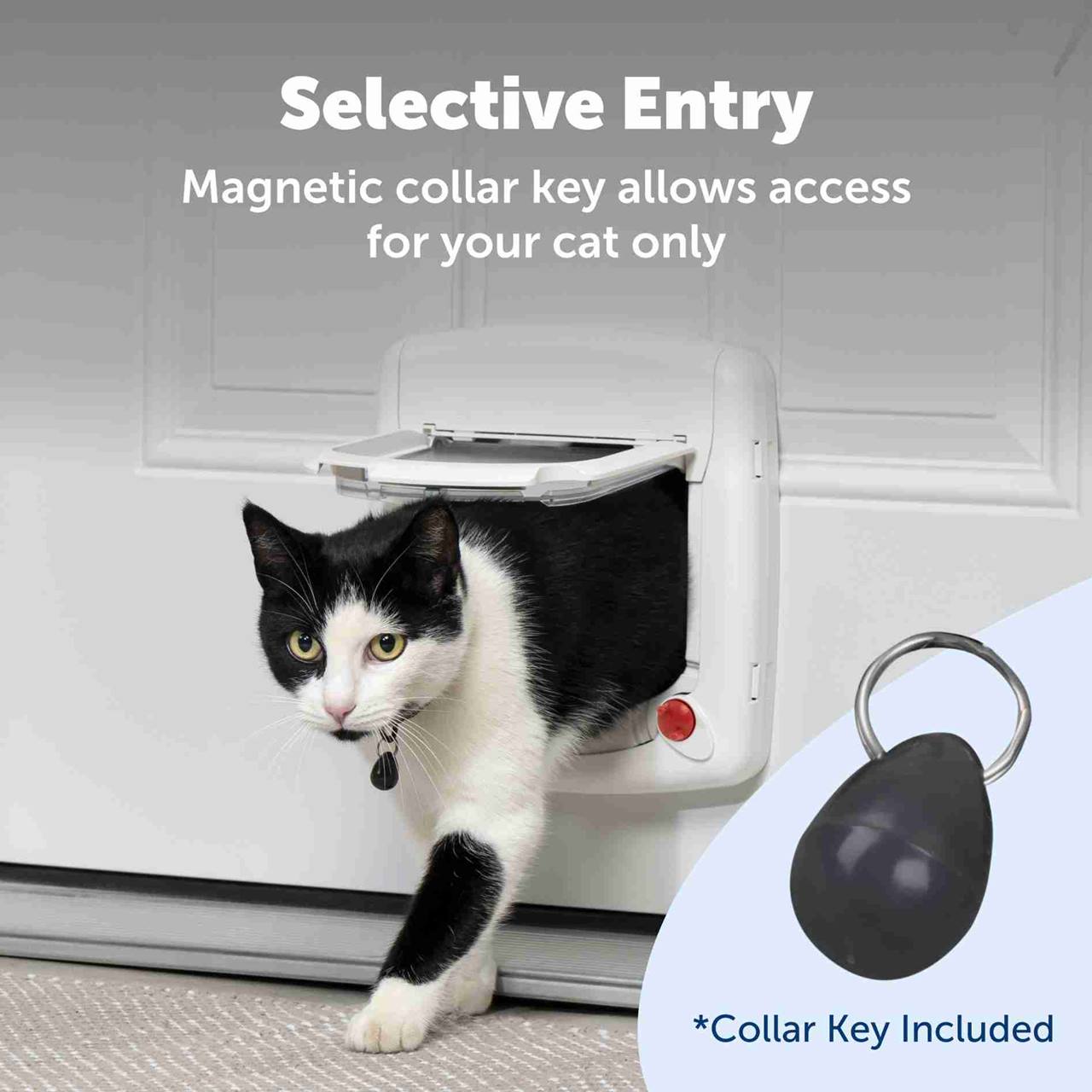 PetSafe® Staywell® Magnetic 4-Way Locking Deluxe Cat Flap, White