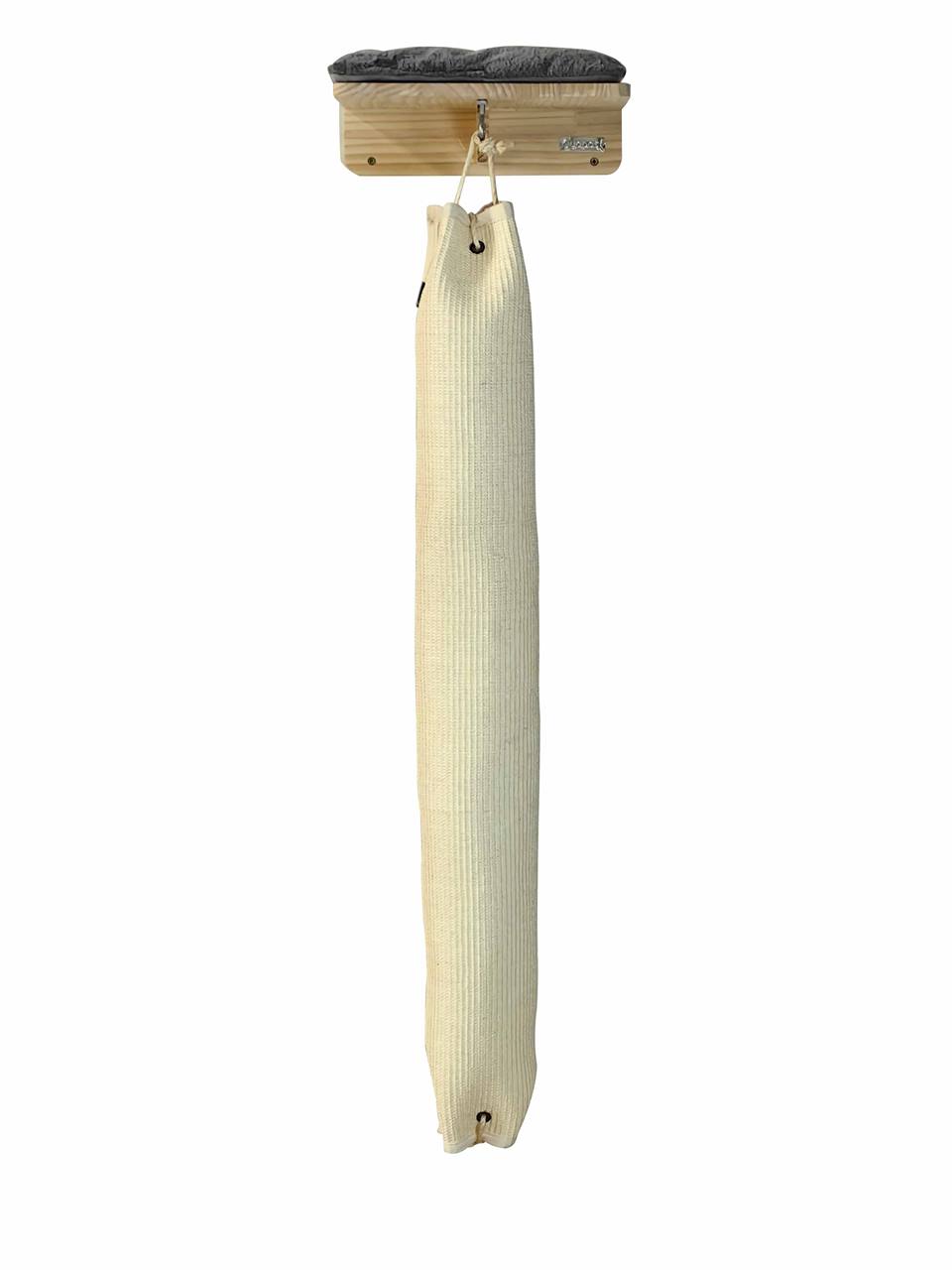 Quapas! Cat scratcher climbing bag on the wall with pillow grey