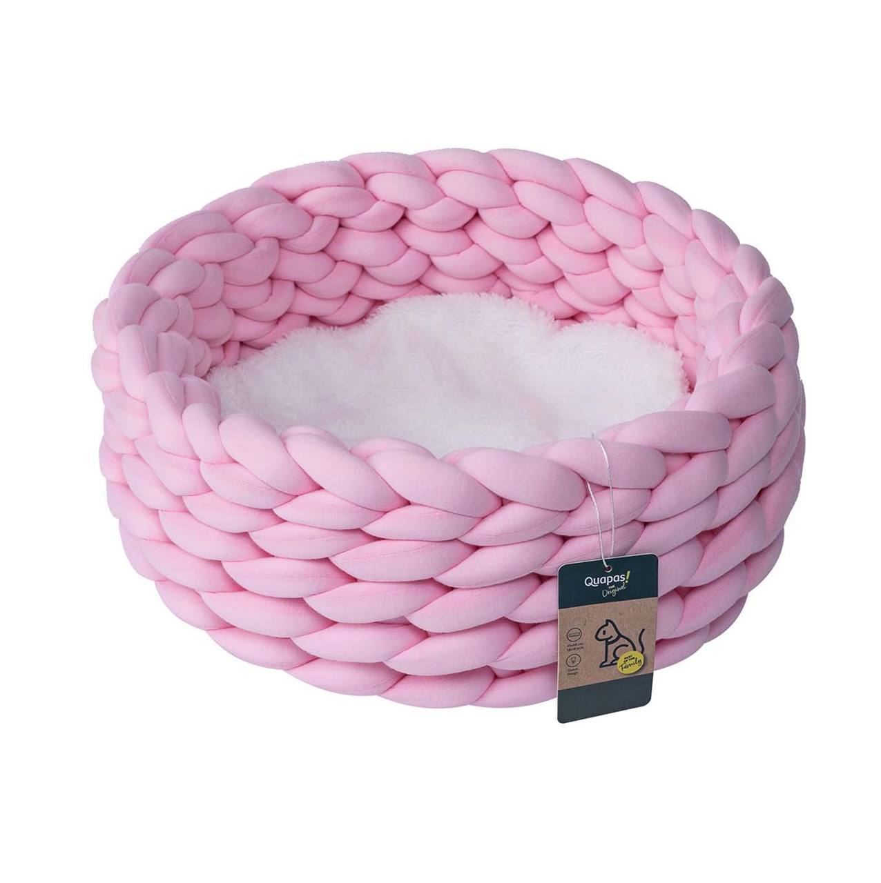 Quapas! Cat bed woven pink