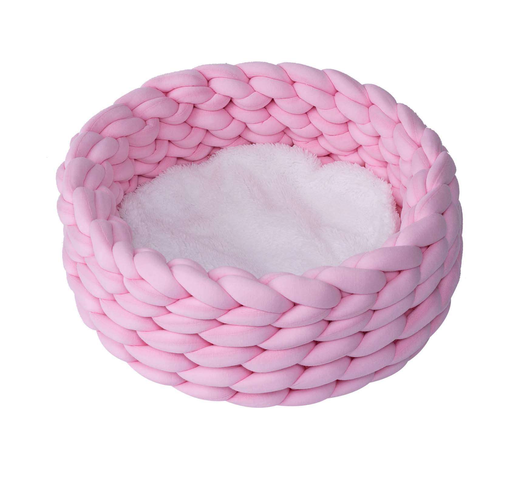 Quapas! Cat bed woven pink