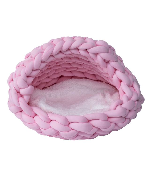 Quapas! Cat bed woven iglo pink