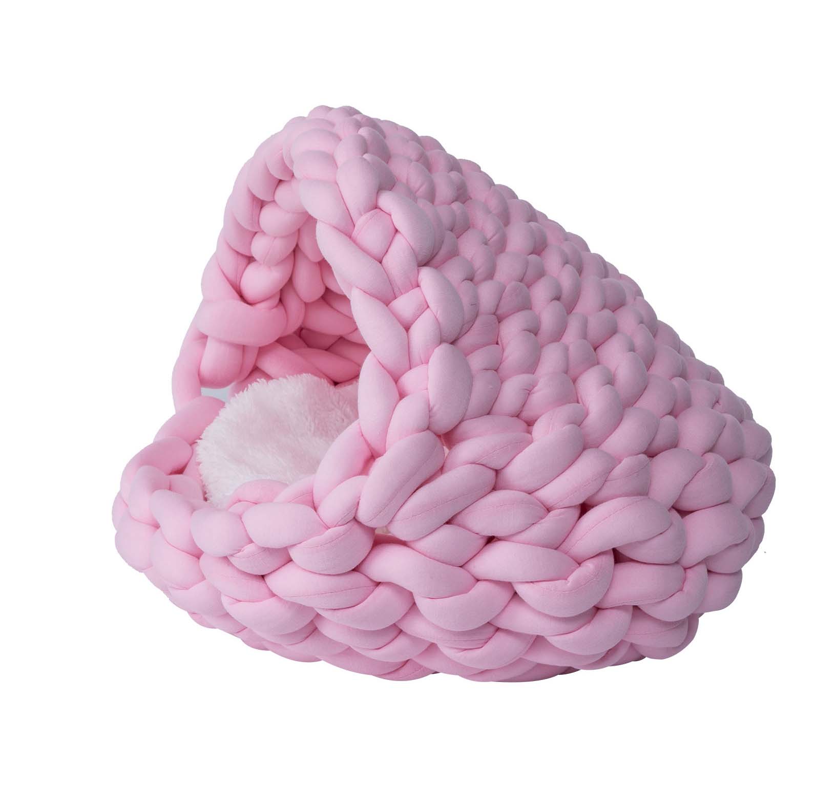 Quapas! Cat bed woven iglo pink