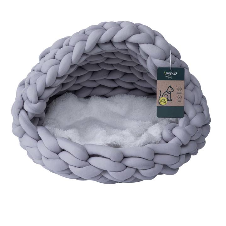 Quapas! Cat bed woven iglo Grey