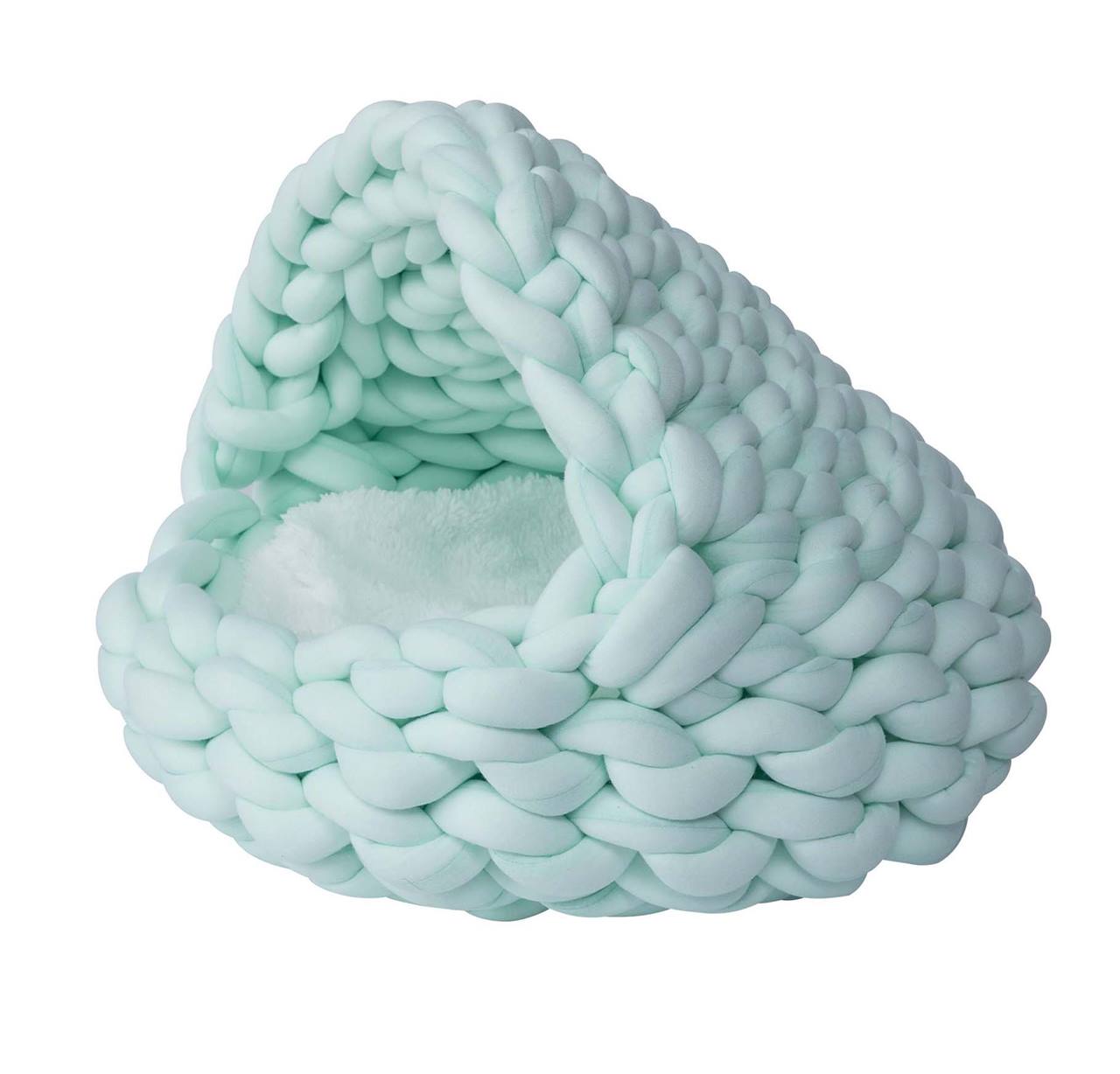 Quapas! Cat bed woven iglo mint