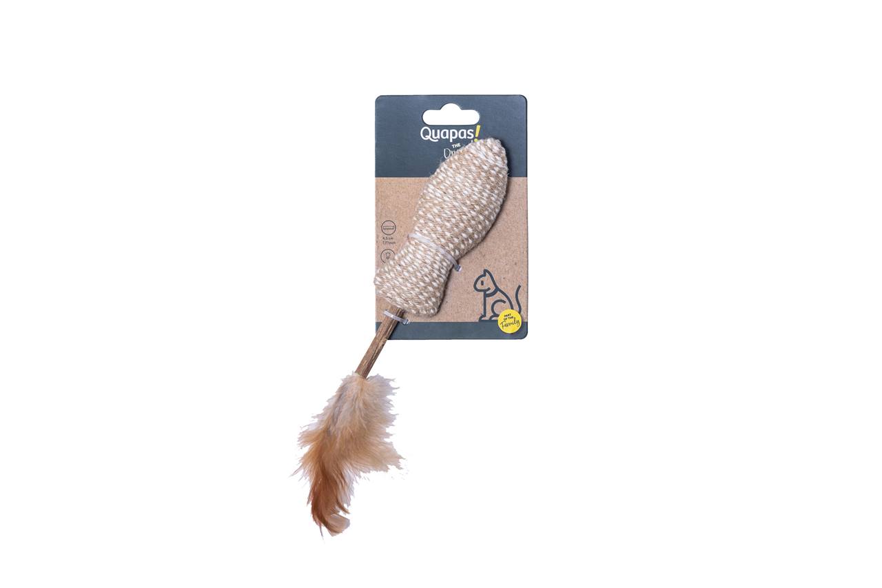 Quapas! Cat toy fishstick with feathers