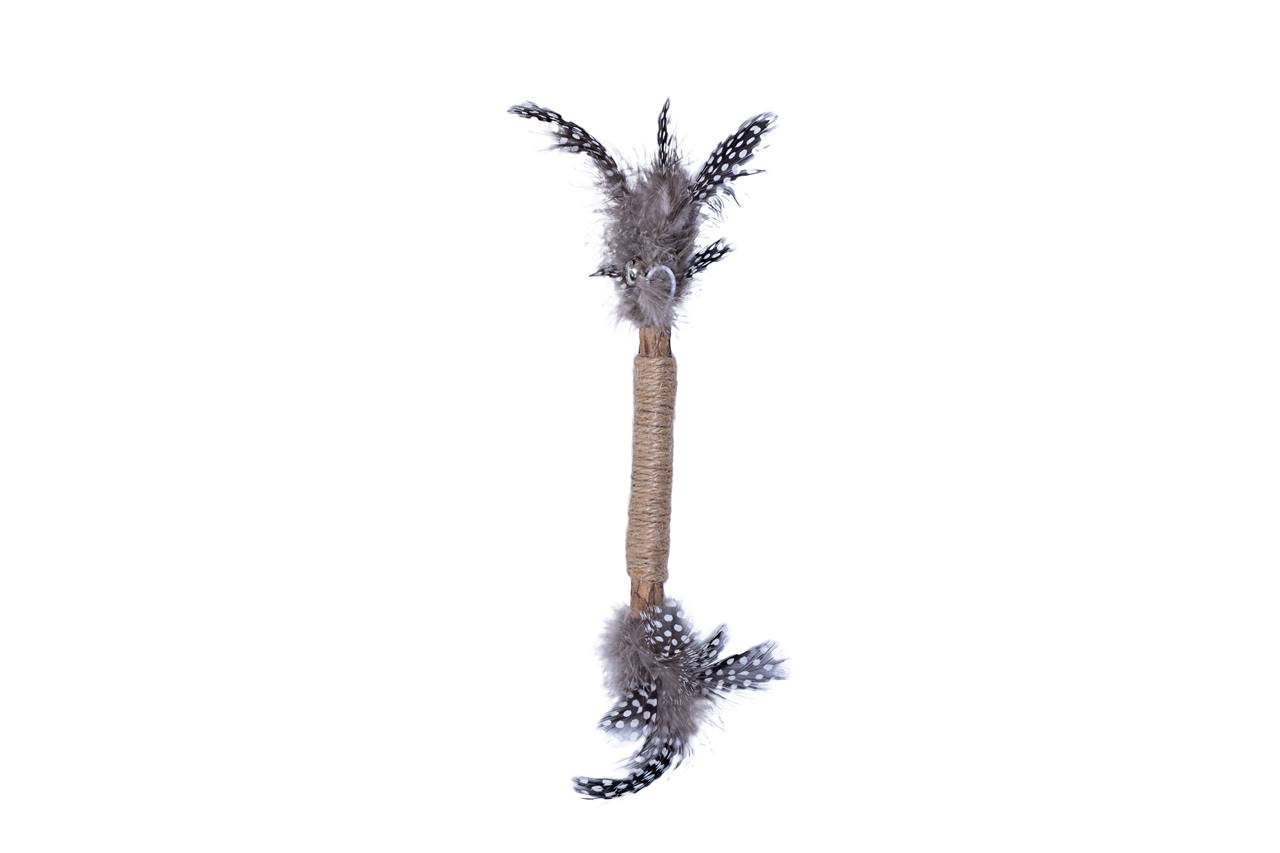 Quapas! Cat toy Hemp stick with feathers