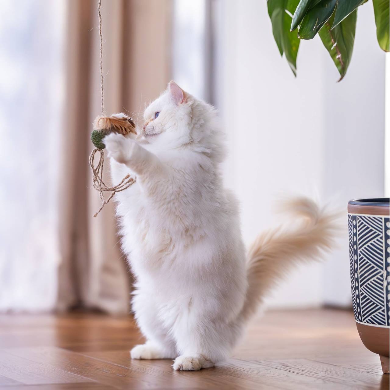 Quapas! Jouet pour chat canne à pêche nature B