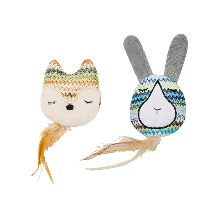 Quapas! Kattenspeeltje Colour Fox & Rabbit Set 2 stuks