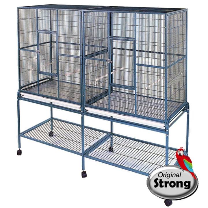 STRONG Birdcage Alana, with divider, silvertone grey