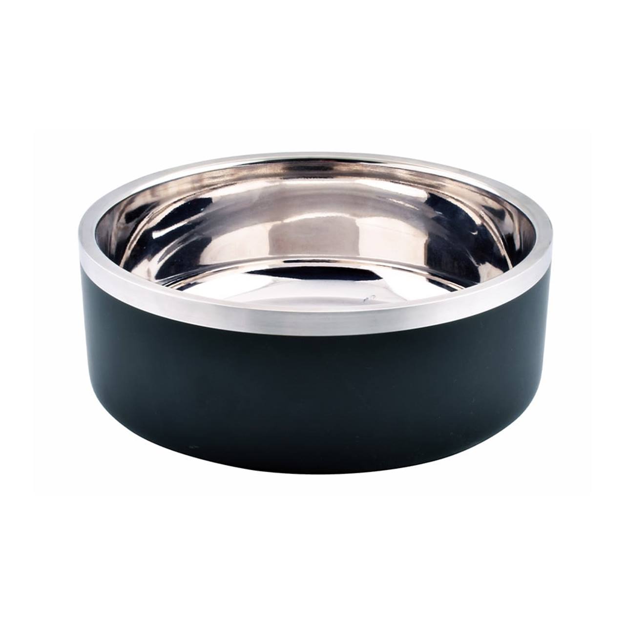 Quapas! Futternapf Edelstahl doppelwandig Schwarz