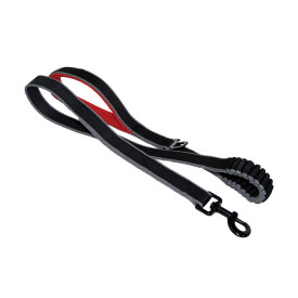 SPRINGBACK LEASH BLACK/RED 122CM