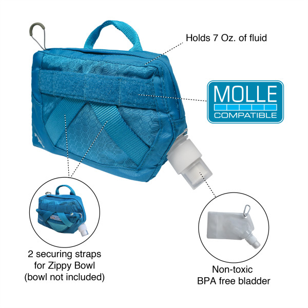 Kurgo RSG Hydration Flask Coastal Blue - Hondendrinkzak