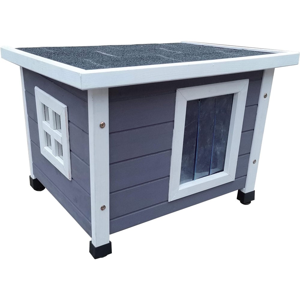 Kattenhuis Buiten Grijs/Wit
