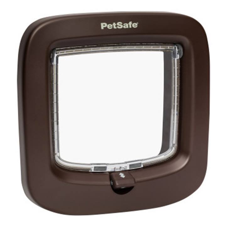 Manual-Locking Cat Flap - Brown