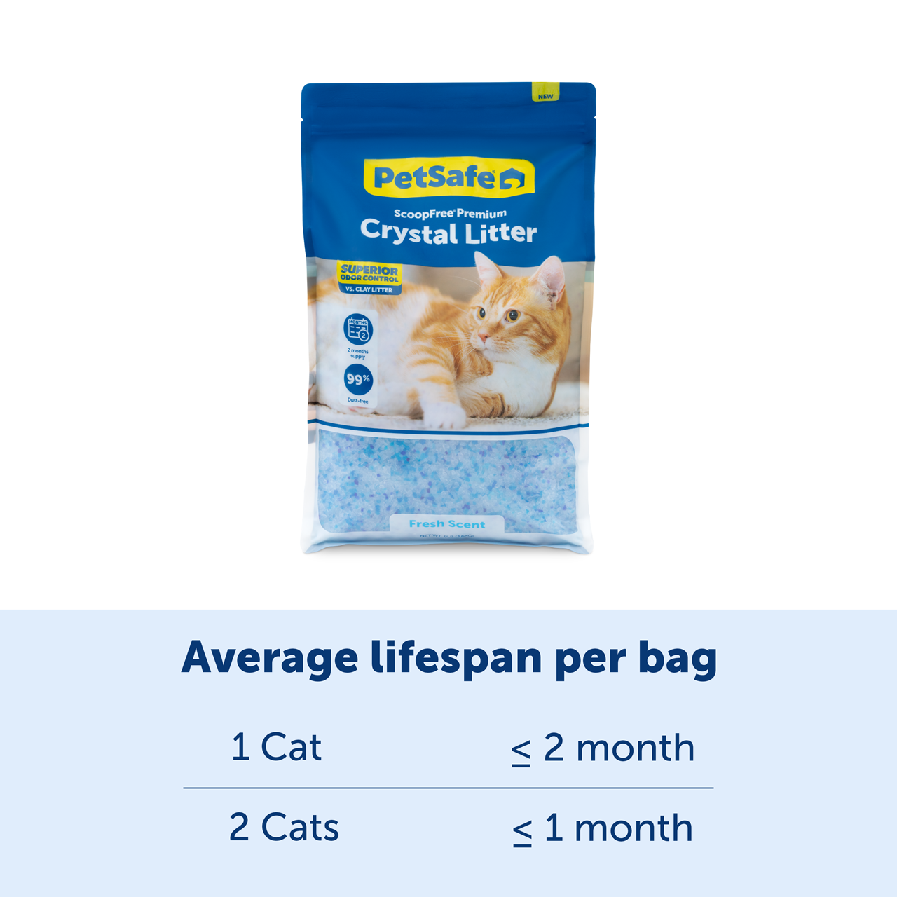 ScoopFree™ Premium Crystal Litter Bag, Fresh Scent, 3.6 kg
