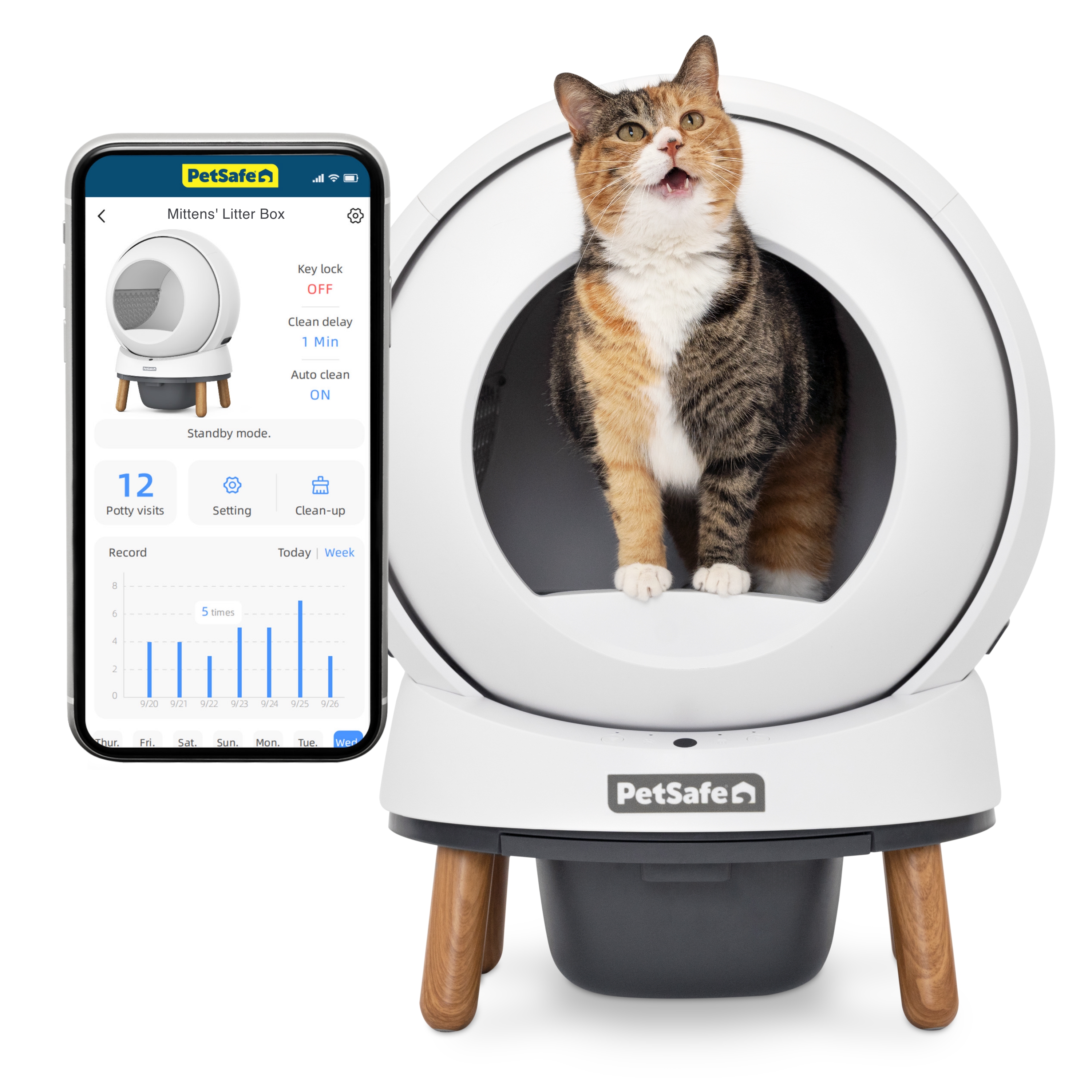 PetSafe® ScoopFree SmartSpin™ Self-Cleaning Litter Box - White