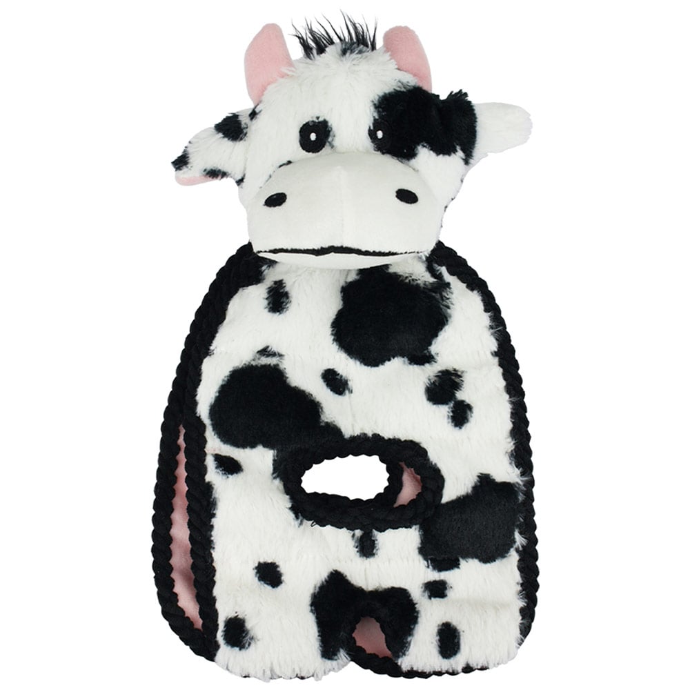 Squeaker Mat Tug  -  Cow  14"