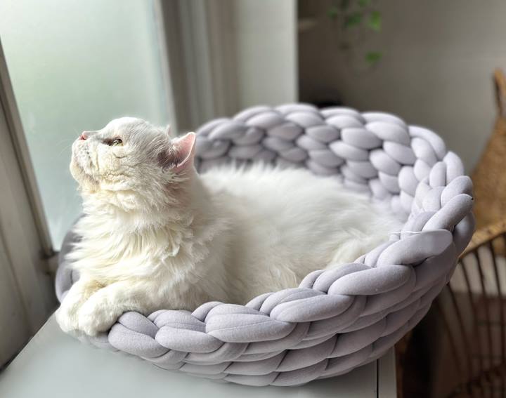 Quapas! Cat bed woven Grey