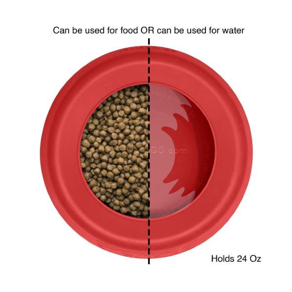 Kurgo Splash Free Wander Water Bowl, Chili Red