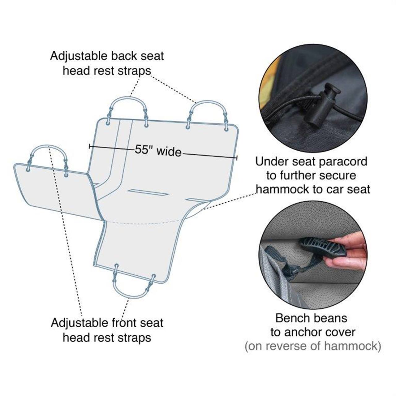 Kurgo® Wander Hammock, Black