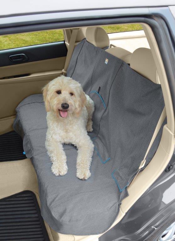 Kurgo Heather Bench Seat Cover, Grey/Coastal Blue