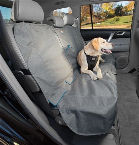 Kurgo Heather Bench Seat Cover, Grey/Coastal Blue
