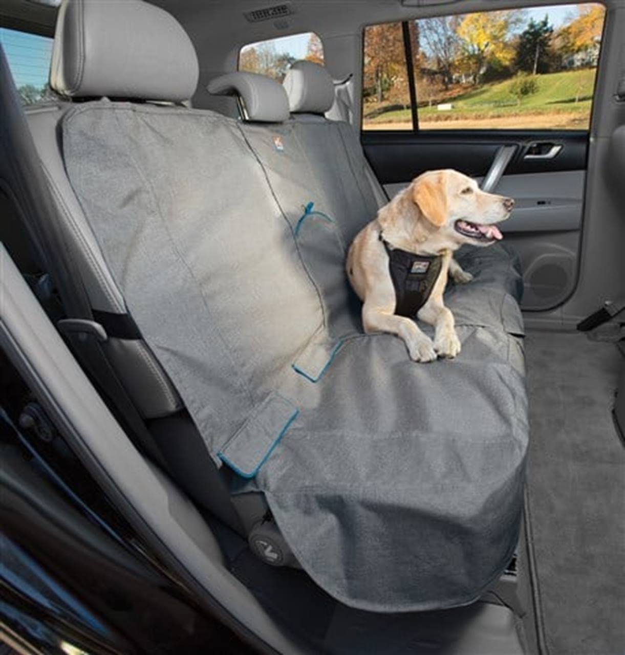 Kurgo Heather Bench Seat Cover, Grey/Coastal Blue