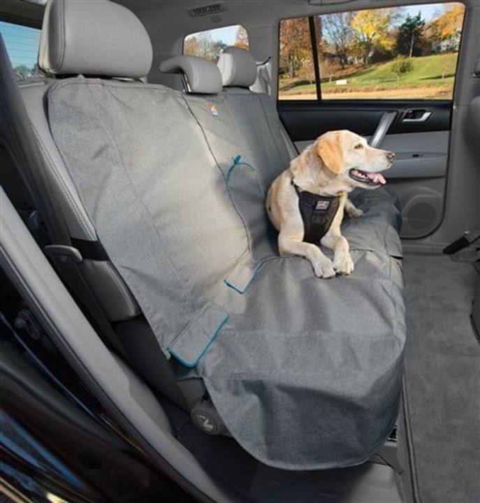 Kurgo Heather Bench Seat Cover, Grey/Coastal Blue