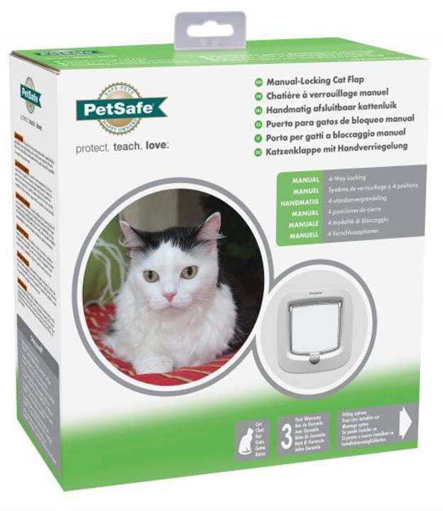 Manual-Locking Cat Flap- White