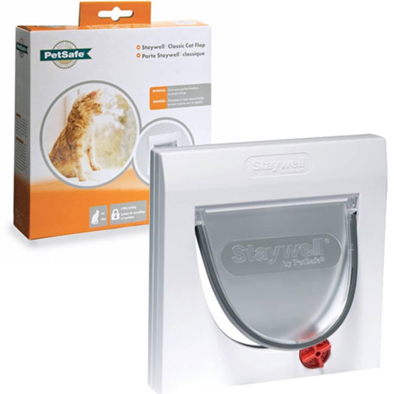 PetSafe® Staywell® Manual 4-Way Locking Classic Cat Flap, White