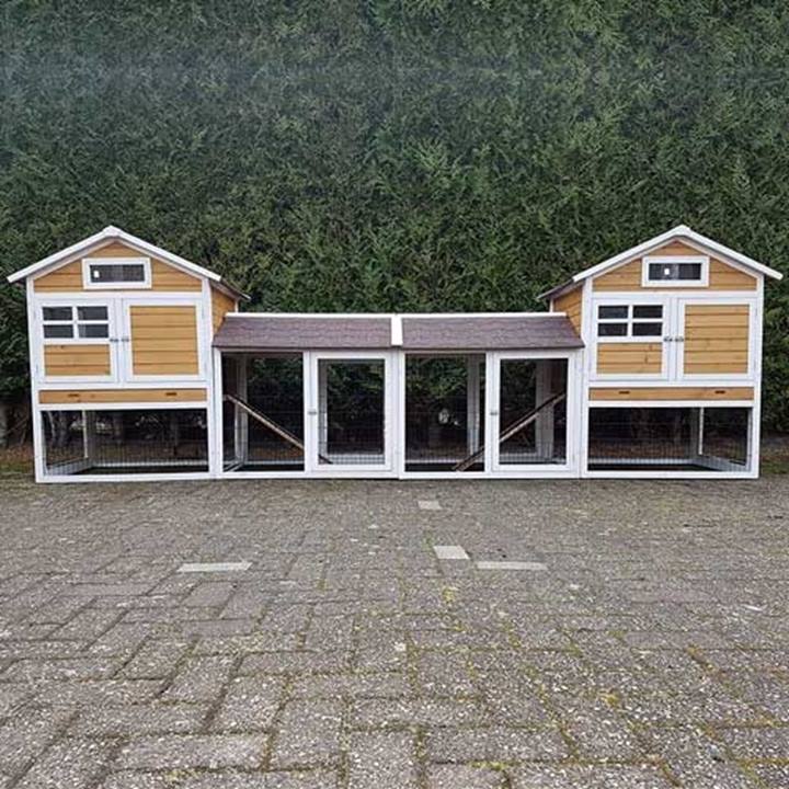 Konijnenhok Queens Castle Duo met ren