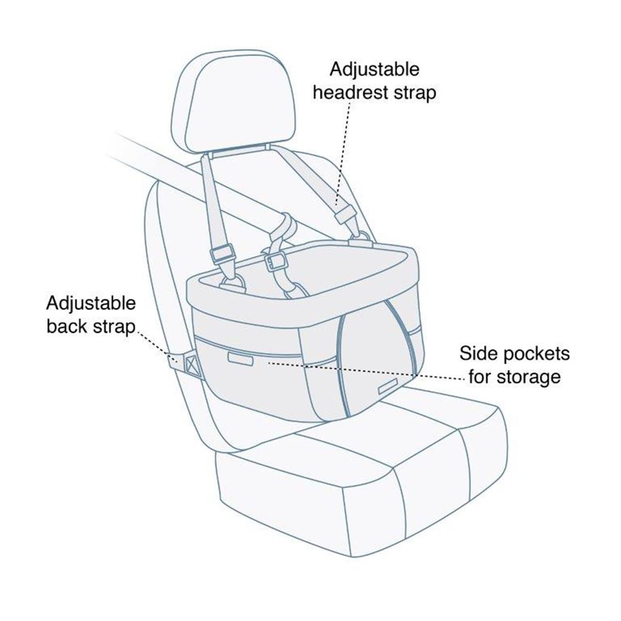 Kurgo Heather Booster Seat, Grey/Coastal Blue