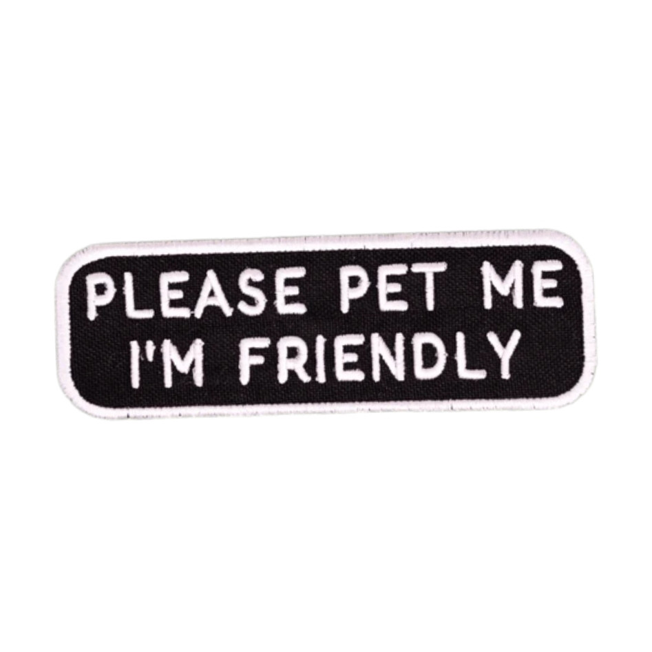 K9 Sport Sack Patch 'Please Pet Me I'm Friendly'