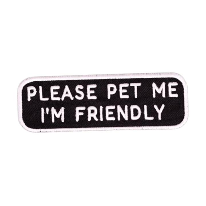 K9 Sport Sack Patch 'Please Pet Me I'm Friendly'