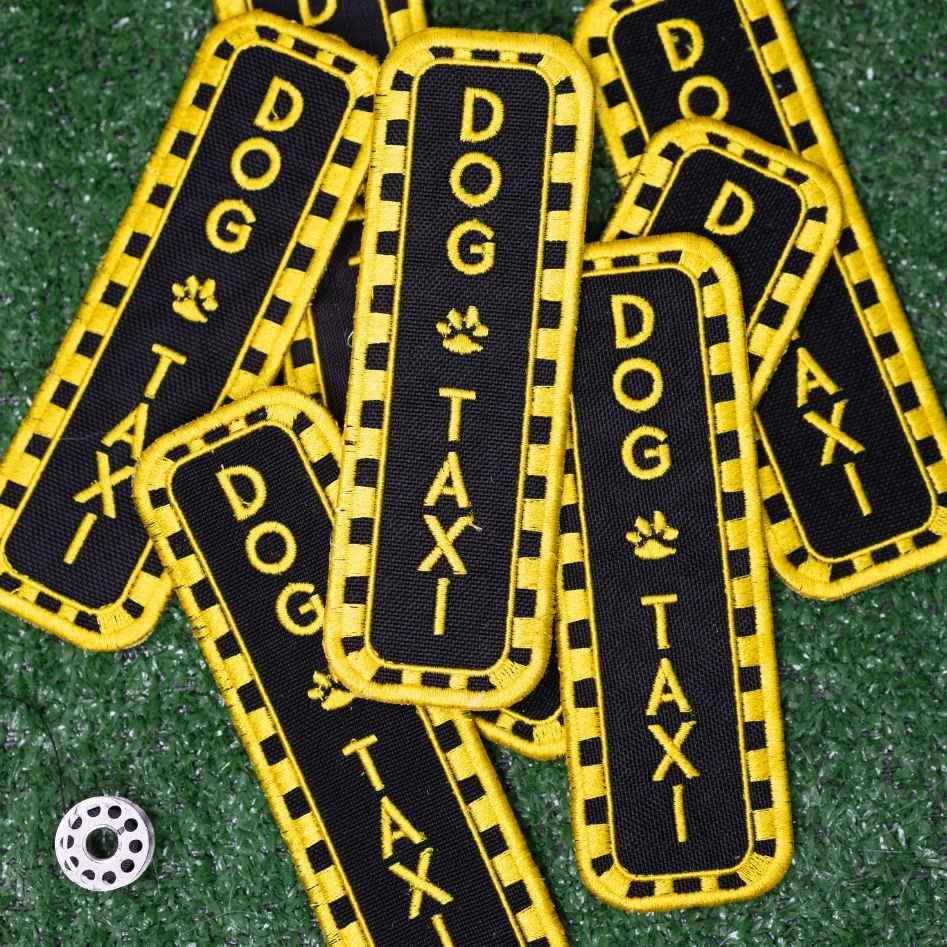K9 Sport patch Please pet BLK-WHI 5x15cm