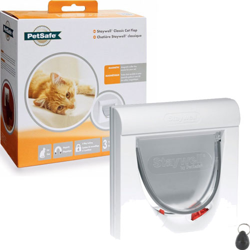 PetSafe® Staywell® Magnetic 4-Way Locking Classic Cat Flap, White