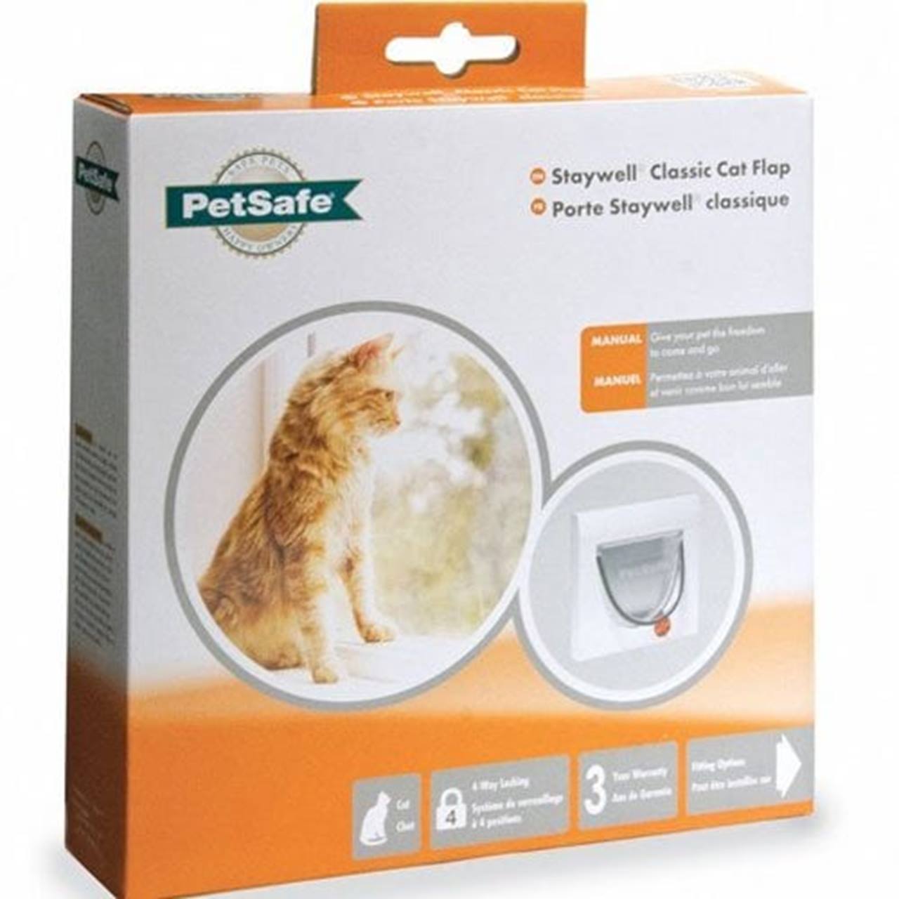 PetSafe® Staywell® Manual 4-Way Locking Classic Cat Flap, White